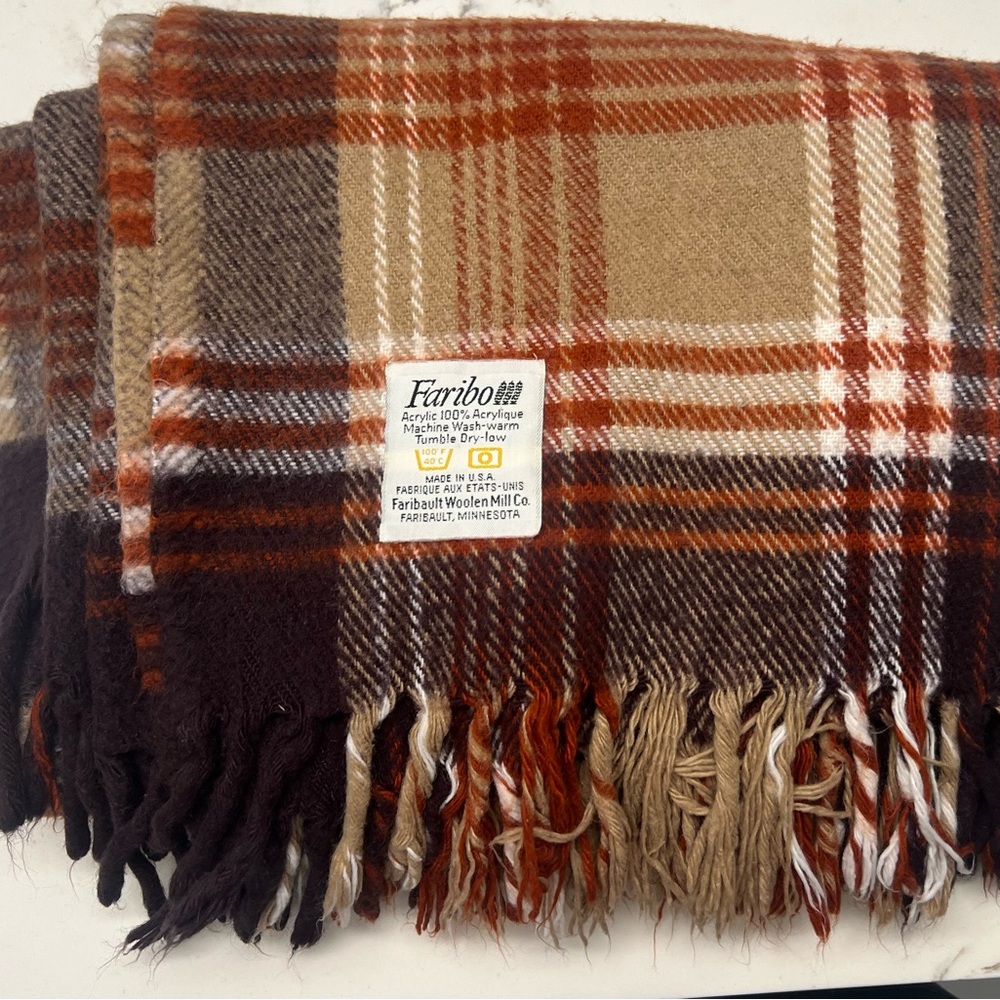 Vintage Faribo Woolen Mill CO shawl or blanket Blanket